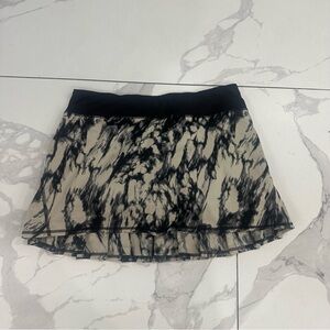 lululemon athletica Black and Cream Marble Print Mini Skirt